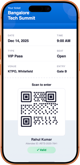 UniEvent ticket on iPhone